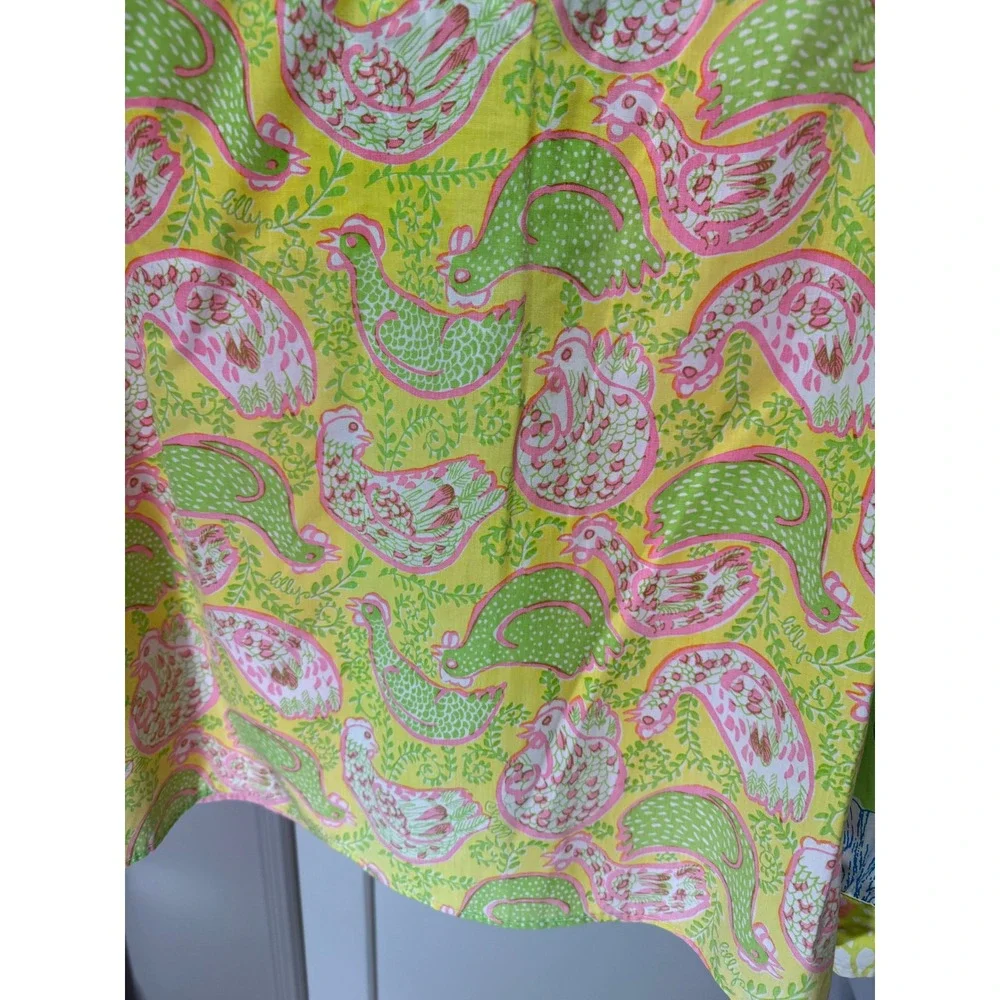 Lilly Pulitzer Shirt Women L Multicolor Devereux VTG Patchwork Floral Western - Picture 7 of 11